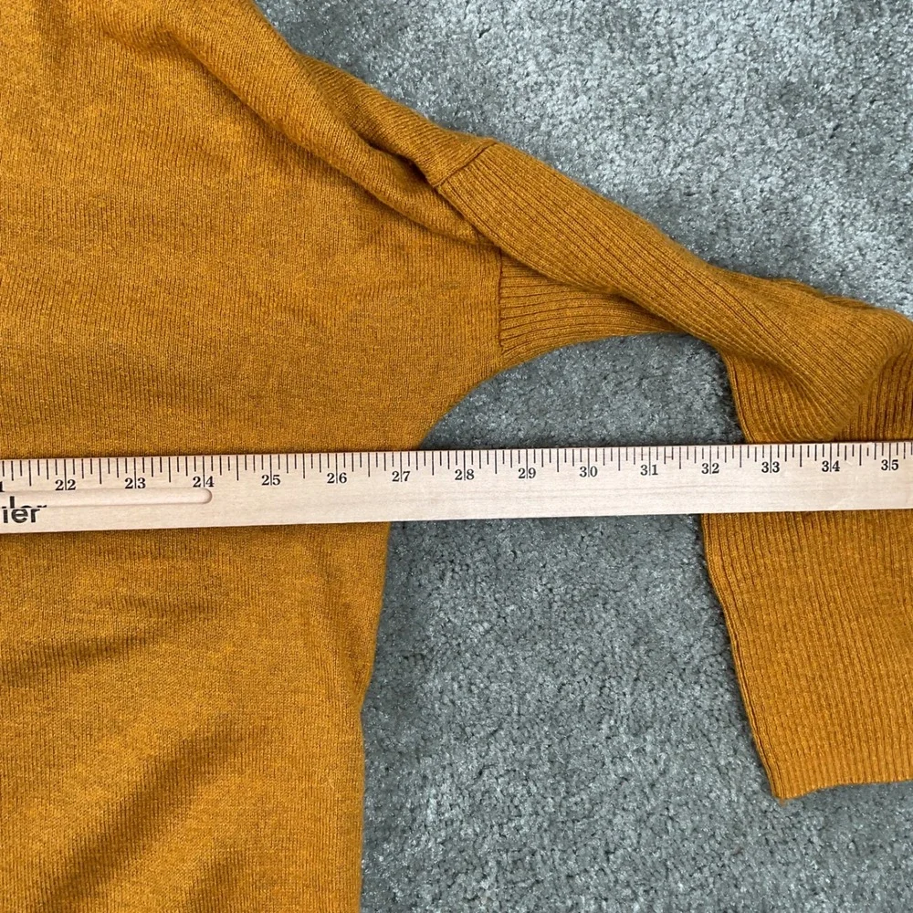 J Jill V-Neck Sweater Womens Medium Yellow Excellent Silk Wool Blend‎ Oversized